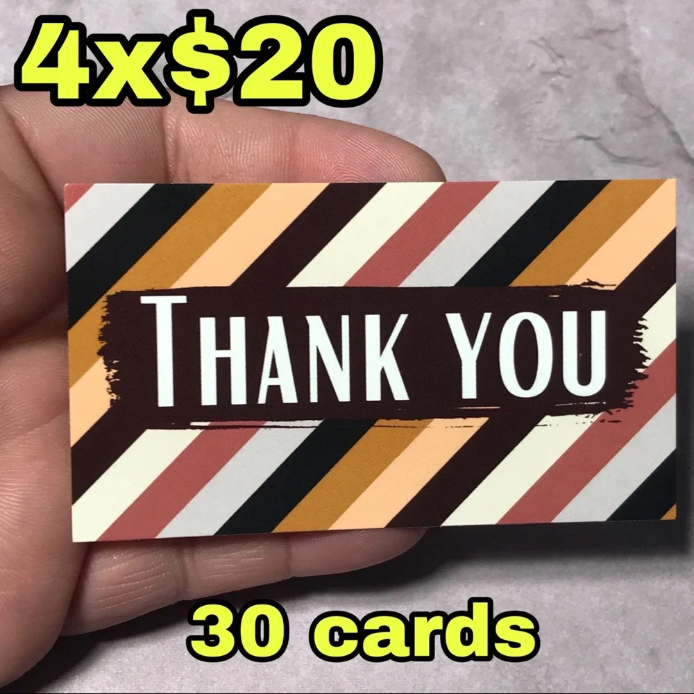 30 thank you glossy cards 3.5